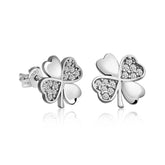 Boucle d'oreille trèfle en argent